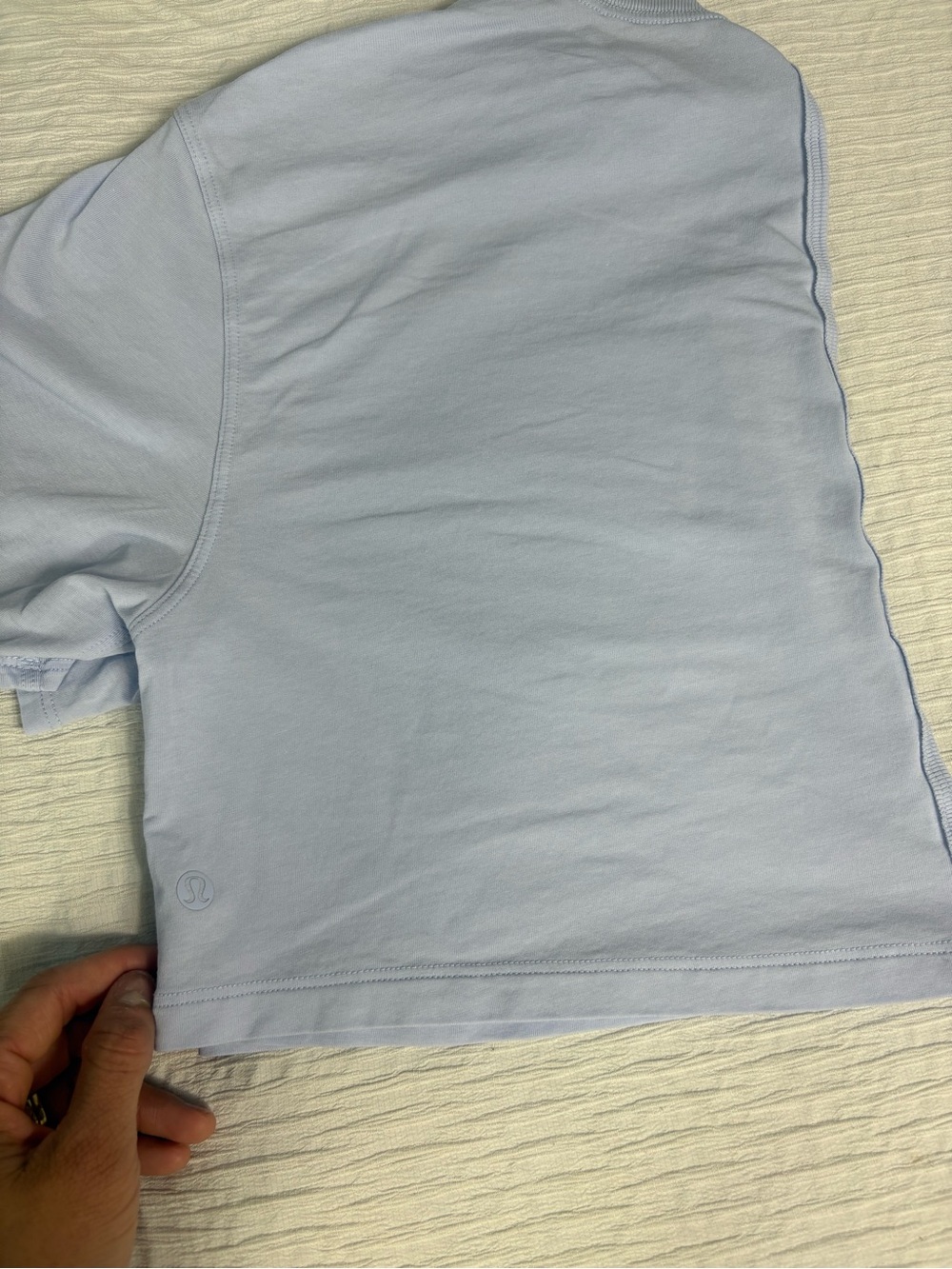 lululemon athletica Light Blue Cropped Crew Tee - Picture 3 of 6